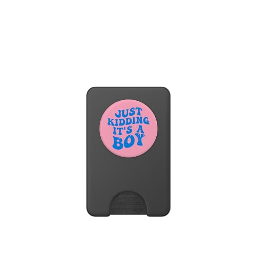 Just Kidding It's a Boy Pink Gender Reveal Party Supplies PopSockets PopWallet for MagSafe - style: Magnetic PopWallet