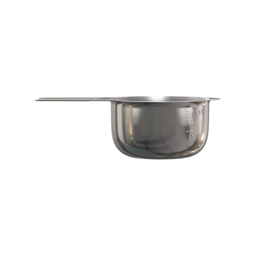 Color Up ¾ Cup Measuring Cup (180 ml) – Premium Chrome Stainless Steel, Accurate for Wet & Dry Ingredients, Embossed Markings, Easy-Pour Spouts, Dishwasher-Safe, Kitchen Essential - size: 3/4 Cup (180 ml) Chrome