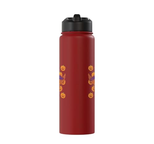 Halloween Goat Pumpkin Farm Animal Costume Men Women Kids Stainless Steel Insulated Water Bottle - color: Red