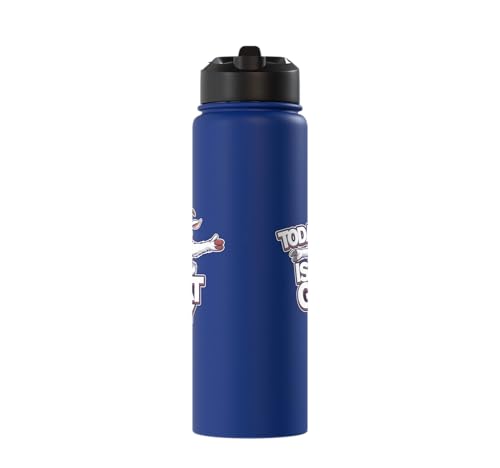 Childrens Today is a Goat Day Design | Kids Goat Stainless Steel Insulated Water Bottle - color: Royal Blue
