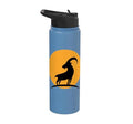 Sunset Wild Goat Capricorn Lover Gift Adult Men Women Kids Stainless Steel Insulated Water Bottle - color: Light Blue