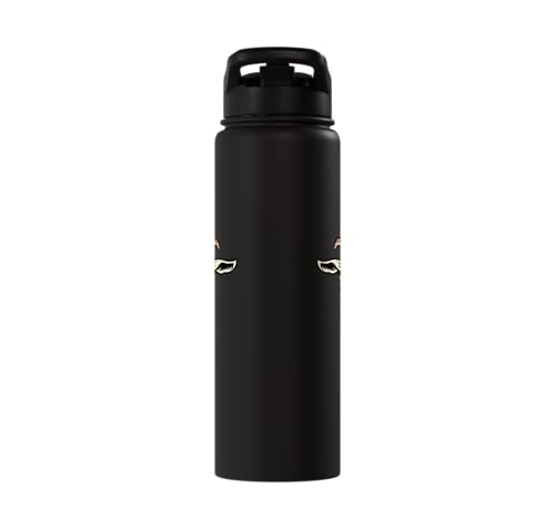 Goat Face Sunglasses Cool Farm Animal Men Boys Kids Women Stainless Steel Insulated Water Bottle - color: Black