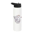 Childrens Today is a Goat Day Design | Kids Goat Stainless Steel Insulated Water Bottle - color: White