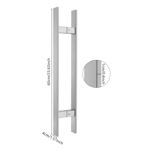 23 Inches Long 304 Stainless Steel Door Handle, Brushed Process Heavy-Duty Commercial Modern Door Pull Handle, for Doors with a Thickness of 12 mm, Sliver
