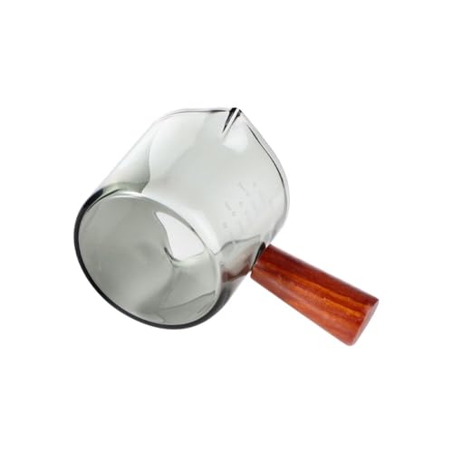 Espresso Glass Measuring Cups 3-Ounce/100ML Double Spout Glass Measuring Cup Espresso Shot Glasses with V-Shaped Mouth Milk Frothing Pitcher Cappuccino Cup Accessories - size: black/3.4oz