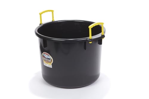 Little Giant® Plastic Muck Tub | Durable & Versatile Utility Bucket with Handles | Muck Bucket | Durable Handles | 40 Quart | Black - color: Black, size: 40 quart