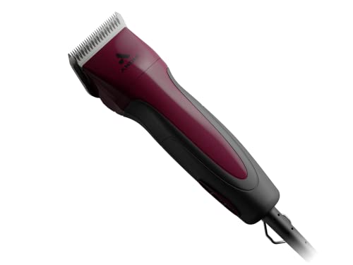 Andis 68530 Excel 5-Speed Detachable Blade Clipper Kit, Burgundy | 5-speed rotary motor with new blade drive technology, soft-grip anti-slip dog grooming clipper - color: Burgundy