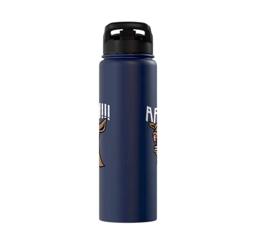 Goat Aaah Bleating Scream Animal Lover Farmer Men Women Kids Stainless Steel Insulated Water Bottle - color: Navy Blue