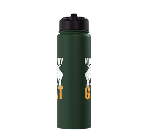 Make Way For The Goat Goats Stainless Steel Insulated Water Bottle - color: Dark Green
