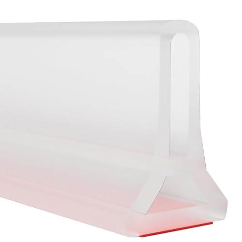 3ft/5ft/6ft/8ft10ft Collapsible Shower Threshold Water Dam Water Barrier for Shower and Water Stopper Keeps Water Inside Water Threshold for Wet and Dry Separation (10ft, Clear) - color: Clear, style: 10ft