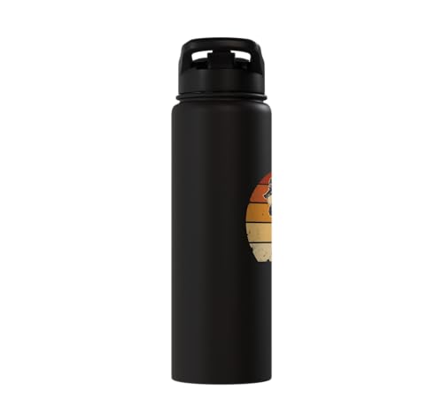 Dabbing Goat Funny Farm Animal Kids Retro Sunset Cool Stainless Steel Insulated Water Bottle - color: Black