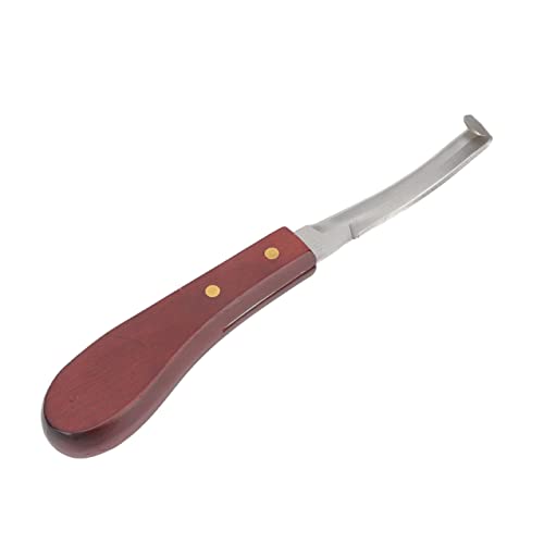 Horse Hoof Knifes for Farrier Tools, Double-Edged Stainless Steel Hoof Trimming Knife with Ergonomic Wooden Handle for Horses, Goats, Sheep Hoof Care