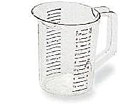 Rubbermaid Commercial Products Bouncer Clear Measuring Cup 4-Cup/1-Quart Clear Strong Food Grade Easy Read for Liquid/Dry Ingredients for Home/Professional Kitchen - size: 1 Qt