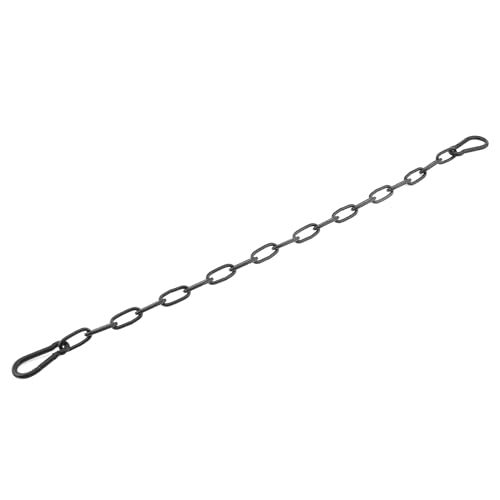 20 inch Gate Chain Lock with Both-Ended M5 Carabiners,Chain Dia 4 mm,Black | 304 Stainless steel, for outdoor fence gates,pet cages, easy to lock/unlock, extra security, for gate that wouldn’t stay shut - size: 20" x 5/32"