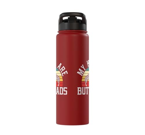 My Kids Are Buttheads Goat Whisperer Farm Animal Stainless Steel Insulated Water Bottle - color: Red