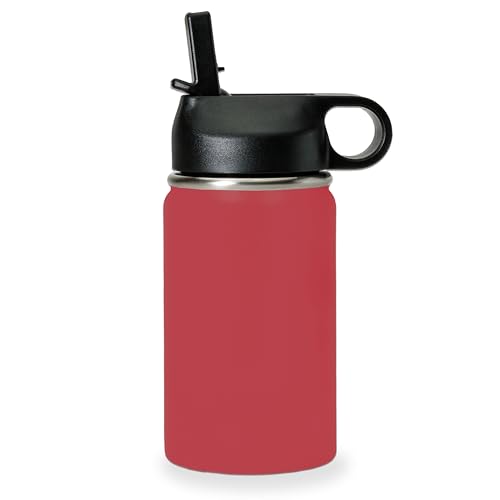 LaserGram Personalized 12oz Water Bottle, Horse (Maroon) | Engraved Gift, Vacuum Insulated Stainless Steel, Flip-Top Straw Lid, Laser Engraved With Your Name - color: Maroon, size: 12 Ounces