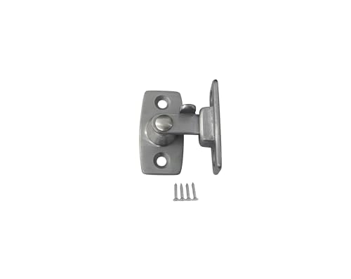 QCAA Heavy Forged Solid Brass Door Latch, 90 Degree Right Angle Door Latch Buckle for Doors & Windows, Small, 1.75", Satin Chrome, 1 Pack, Made in Taiwan - color: Satin Chrome-1.75", size: 1 Pack