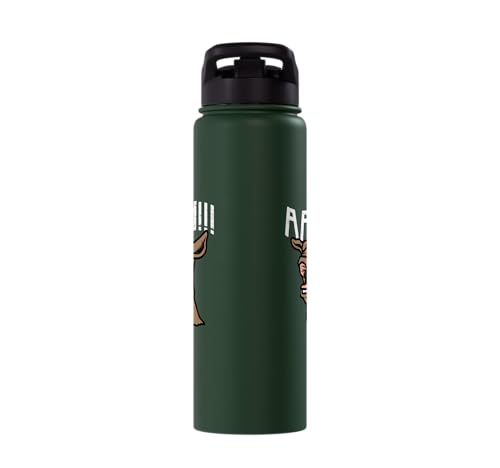 Goat Aaah Bleating Scream Animal Lover Farmer Men Women Kids Stainless Steel Insulated Water Bottle - color: Dark Green