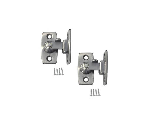 Heavy Forged Solid Brass Door Latch, 90 Degree Right Angle Door Latch Buckle for Doors & Windows, Small, 1.75", Satin Nickel, 2 Pack, Made in Taiwan - color: Satin NKL-1.75", size: 2 Pack