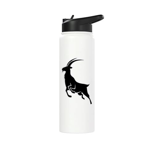 Sunset Wild Goat Capricorn Lover Gift Adult Men Women Kids Stainless Steel Insulated Water Bottle - color: White