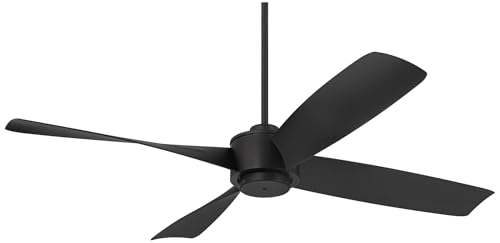 Casa Vieja 56" Grand Milano Black Outdoor Ceiling Fan with 24" Downrod | Modern Industrial Style Remote Control Damp Rated for Patio Exterior House Home Porch Gazebo Garage Barn - size: Includes 24" Rod