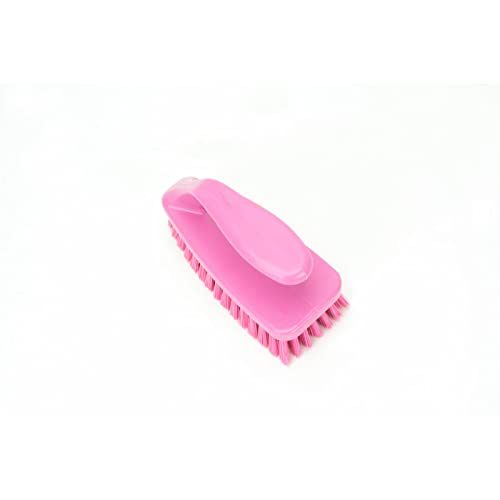 SPARTA Scrub Brush with Iron Shaped Handle and Stiff Bristles, Heavy Duty Scrubber Brush for Kitchen, Bathroom, Shower, Tile, Sink, Carpet and Bakepans, Polypropylene, 6 Inches, Pink, (Pack of 6) - color: Pink, size: 6 Inches (Pack of 6)