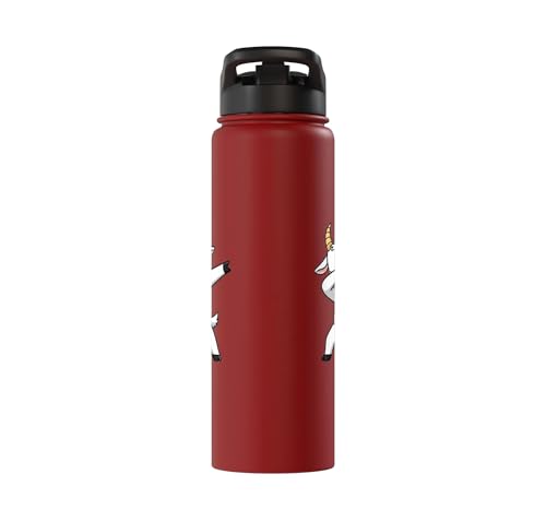 Dabbing Goat Kids Halloween Costume Cute Farm Animal Dab Stainless Steel Insulated Water Bottle - color: Red