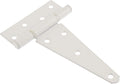 Hardware Essentials T-Hinges, 6in, 2 Pack, White Plated | Rust-resistant steel, broad strap supports heavy doors and gates on 4 x 4 posts, Includes matching screws for install