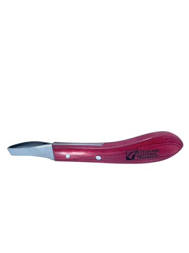 Farrier Loop Hoof Knife, Right-Hand, J2 420 Magnetic Stainless Steel Blade, Ergonomic Red Handle, Horse Hoof Trimming Tool for Sole & Frog Paring