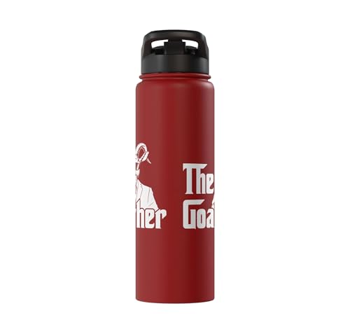 Funny Goat Gift for Men Women Kids Youth Girls Boys Mom Dad Stainless Steel Insulated Water Bottle - color: Red