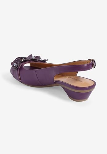 Comfortview Women's Wide Width The Rider Slingback - color: Eggplant, size: 8