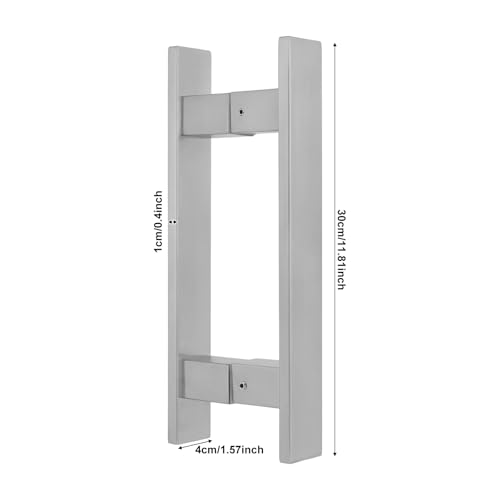 11.8 Inches Long 304 Stainless Steel Door Handle, Brushed Process, Heavy-Duty Commercial Modern Door Pull Handle, for Doors with a Thickness of 12 mm, Silver