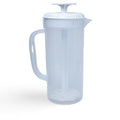 1 Quart Plastic Mixing Pitcher with Mixing Lid, BPA Free, Shatterproof Beverage Jug for Iced Tea, Lemonade, Juices, Milk – Leak-Proof, Easy Stirring, Dishwasher Safe | White - color: White, 1qt Mixing Pitcher