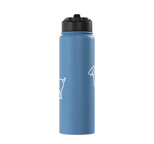 Goat Pocket Cute Farm Animal Boys Girls Kids Youth Women Men Stainless Steel Insulated Water Bottle - color: Light Blue