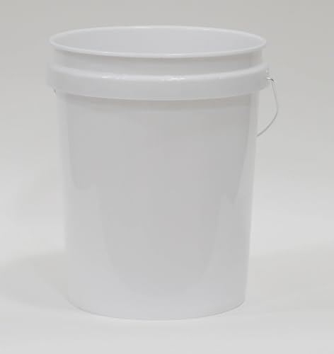 (2 Pack) 5 Gallon Round Utility Bucket, Comfort Handle, Plastic, White