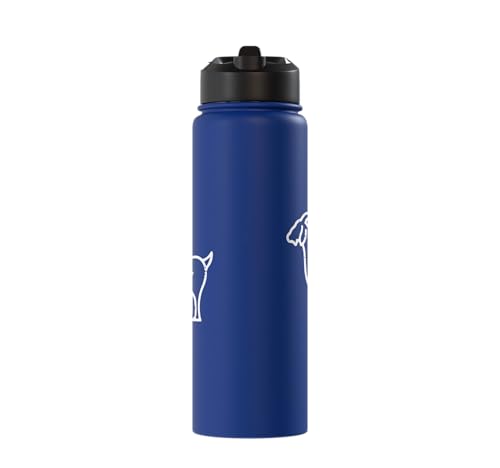 Goat Pocket Cute Farm Animal Boys Girls Kids Youth Women Men Stainless Steel Insulated Water Bottle - color: Royal Blue