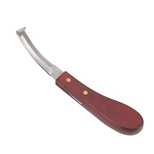 Horse Hoof Knifes for Farrier Tools, Double-Edged Stainless Steel Hoof Trimming Knife with Ergonomic Wooden Handle for Horses, Goats, Sheep Hoof Care