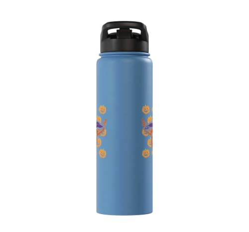 Halloween Goat Pumpkin Farm Animal Costume Men Women Kids Stainless Steel Insulated Water Bottle - color: Light Blue