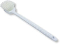 SPARTA 20" Floater Scrub Brush with Long Handle, Oil-Resistant Polyester Bristles, Multiple Trim Angles, Foam-Injected Polymer Block, Commercial Cleaning Tool, White