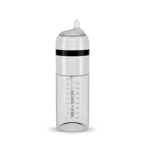 MILK & WATER Glass All-in-One Baby Bottle with Anti Colic Nipple - color: Arctic White