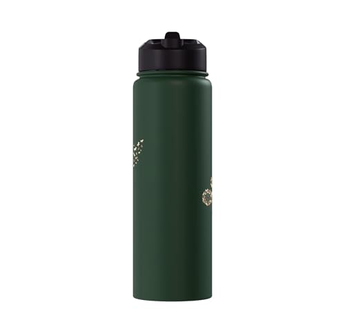 Goat Dandelion Kids Funny Farm Animal Goat Seeds Play Stainless Steel Insulated Water Bottle - color: Dark Green
