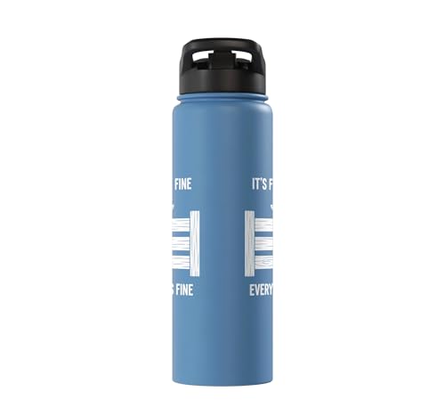 It's Fine I'm Fine Everything's Fine Goat Farm Mom Funny Kid Stainless Steel Insulated Water Bottle - color: Light Blue