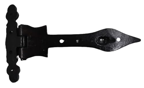 The Metal Magician Black T-Strap Hinges, Pack of 4 Heavy Duty Barn Door Hinges (6.2" x 3.5") for Wooden Fences Heavy Duty, Decorative, Farm Gate Hinge (Antique Brass) - color: 6inch T Hinge Antique Brass