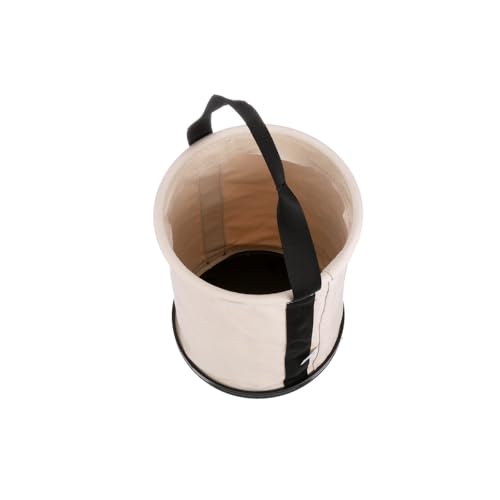 Klein Tools 5109 Canvas Bucket, Wide-Opening Straight-Wall Tool Bucket is Made of No. 6 Canvas with Black Molded Bottom, 75-Pound Load Rated - style: Standard