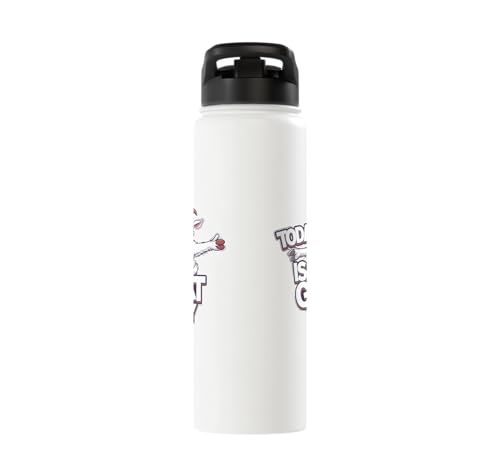 Childrens Today is a Goat Day Design | Kids Goat Stainless Steel Insulated Water Bottle - color: White