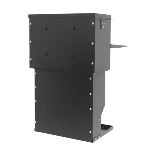 Large Metal Hanging Deer Feeder with Lid, 59Lbs Capacity Heavy Duty Hanging Livestock Gravity Feeder, Carbon Steel Deer Feeding Station