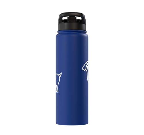 Goat Pocket Cute Farm Animal Boys Girls Kids Youth Women Men Stainless Steel Insulated Water Bottle - color: Royal Blue
