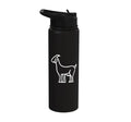 Goat Pocket Cute Farm Animal Boys Girls Kids Youth Women Men Stainless Steel Insulated Water Bottle - color: Black