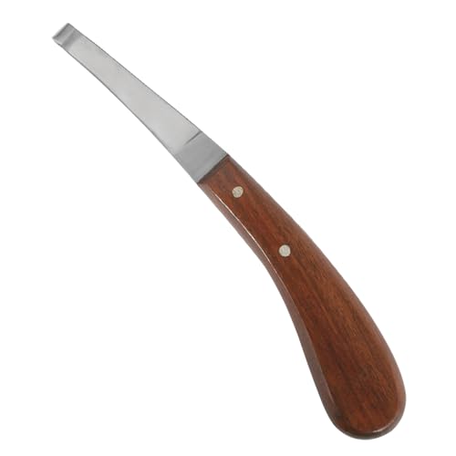 Hoof Knife with Comfortable Wooden Handle - Ergonomic Grip for Horse Farriers and Horse Hoof and Horseshoe Trimming - style: Polished Wooden Grip