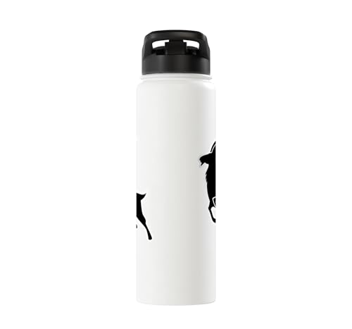 Sunset Wild Goat Capricorn Lover Gift Adult Men Women Kids Stainless Steel Insulated Water Bottle - color: White